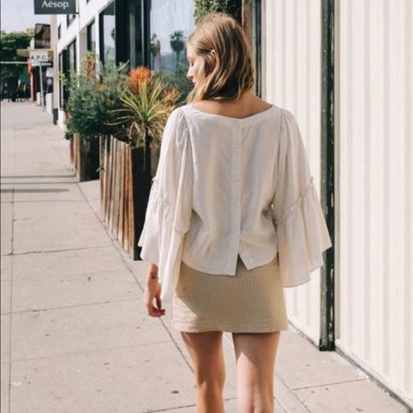 Grade & Gather Chloe Striped Wrap Skirt in Sand - Picture 5 of 6